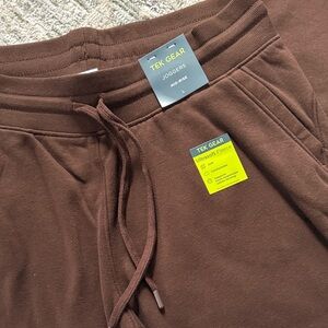 TEK GEAR Brown Fleece Jogger Pants
